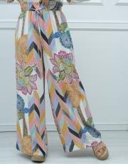 ekru 5327 senna pattern pantolon