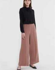 kahve 0003 kadriye baştürk bol kesim ütü izli pantolon