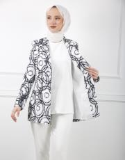 ekru 8033 white corner desenli ceket 4