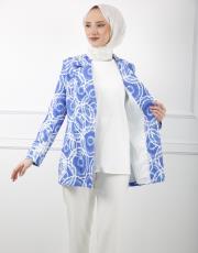 saks 8033 white corner desenli ceket 4