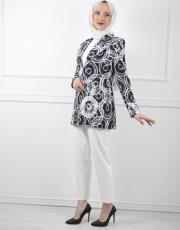siyah 8033 white corner desenli ceket 2