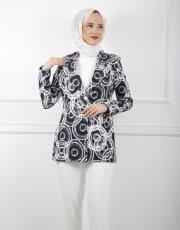 siyah 8033 white corner desenli ceket 4