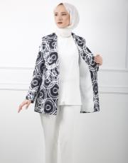 siyah 8033 white corner desenli ceket 5