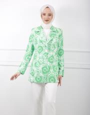 yeşil 8033 white corner desenli ceket
