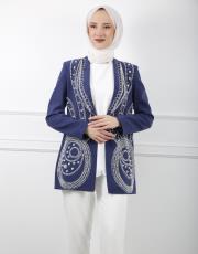 indigo 2562 white corner ceket