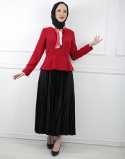 kırmızı 8046 white corner elbise 2