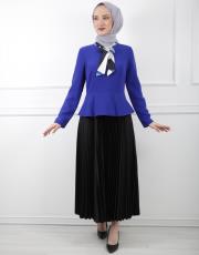 saks 8046 white corner elbise