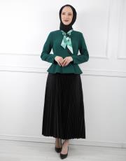 yeşil 8046 white corner elbise 2