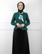 yeşil 8046 white corner elbise 4