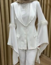 ekru 2708 white corner vip abiye takım 6