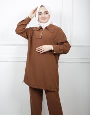 kahve 002 lysa studio relax pantolonlu takım 10