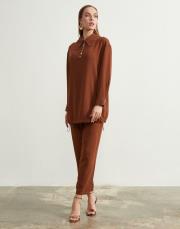 kahve 002 lysa studio relax pantolonlu takım 11