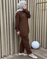 kahve 002 lysa studio relax pantolonlu takım 4