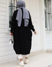 siyah 6004 lysa inşirah yumuş saçörgülü hırka 4