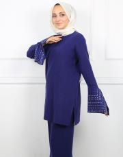 lacivert 4584 missemramiss special kol taşlı triko takım 7