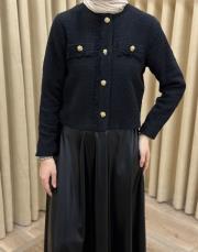 siyah 7069 lysa studio paris midi ceket 4