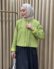 yağ yeşili 7069 lysa studio paris midi ceket