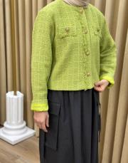 yağ yeşili 7069 lysa studio paris midi ceket 4