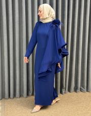 lacivert 3151 white corner abiye elbise 2