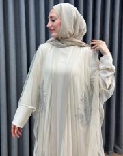 bej 2966 white corner abaya abiye 3