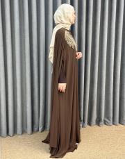 kahve 3185 white corner abiye elbise 4