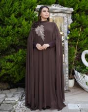 kahve 3185 white corner abiye elbise 7