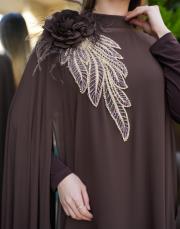 kahve 3185 white corner abiye elbise 9