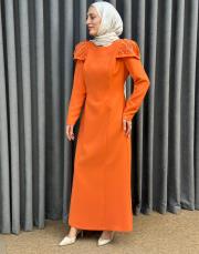 turuncu 30024 senna  baglıore abiye elbise 2