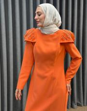 turuncu 30024 senna  baglıore abiye elbise 3