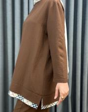 kahve 251885 micca ipekçe ferra pantolonlu takım 7