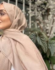 bej 241-3002 imannoor zincir kare pamuk ipek şal 2