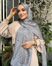 gri 251-3029 imannoor dama logo shiny jakar şal 4