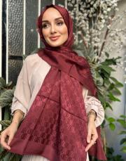 bordo burgundy 251-3029 imannoor dama logo shiny jakar şal