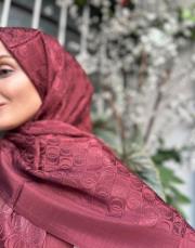bordo burgundy 251-3029 imannoor dama logo shiny jakar şal 4