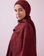 bordo burgundy 251-3029 imannoor dama logo shiny jakar şal 5