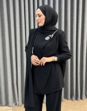 siyah 91003 senna minze abiye set takım 3