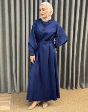 lacivert 30010 senna mısty rose elbise