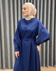 lacivert 30010 senna mısty rose elbise 3