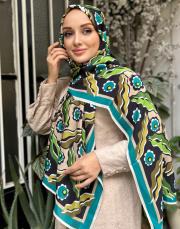 yeşil 251-3007 imannoor  pelenk floş viskon şal 2