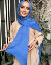 açık mavi 3052 imannoor zincir desen jakar şal