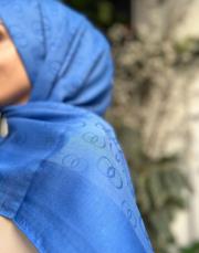 açık mavi 3052 imannoor zincir desen jakar şal 3
