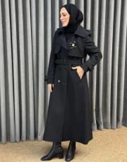 siyah 5019 missemramiss trençkot