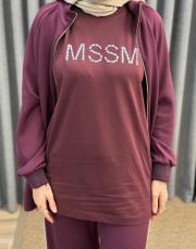 bordo 4877 missemramiss taşlı tşört