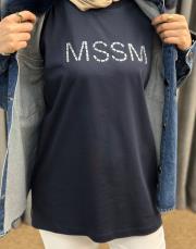 lacivert 4877 missemramiss taşlı tşört 2