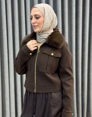 kahve 4895 missemramiss kürklü kua çeket