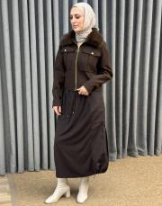 kahve 4895 missemramiss kürklü kua çeket 2