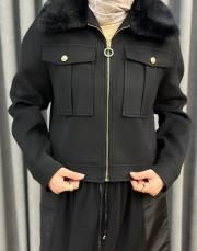 siyah 4895 missemramiss kürklü kua çeket 4