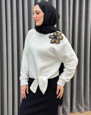 ekru 4870 missemramiss violetto fleur angora bluz