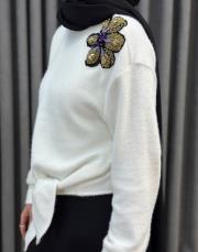 ekru 4870 missemramiss violetto fleur angora bluz 4