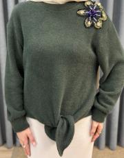 haki 4870 missemramiss violetto fleur angora bluz 4